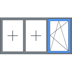 3-Vaks kunststof kozijn, 1 draaikiepraam 2